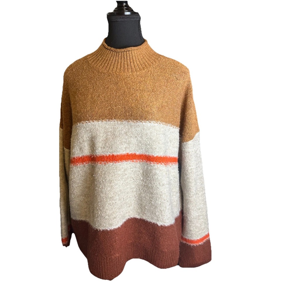 Universal Thread Women's XLarge Rust Orange Brown Textured Knit Sweater Crewneck